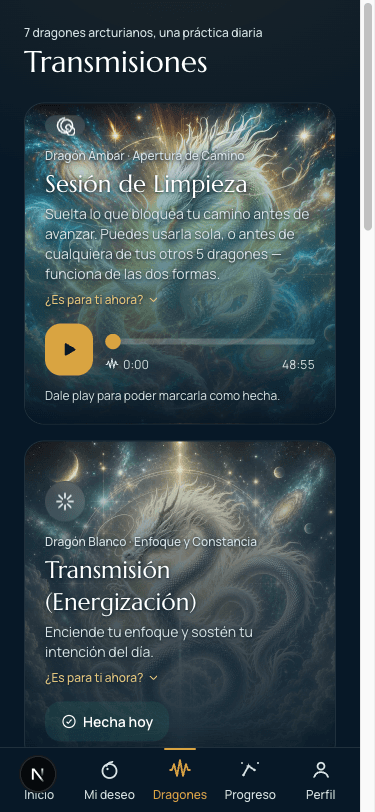 Pantalla de Transmisiones