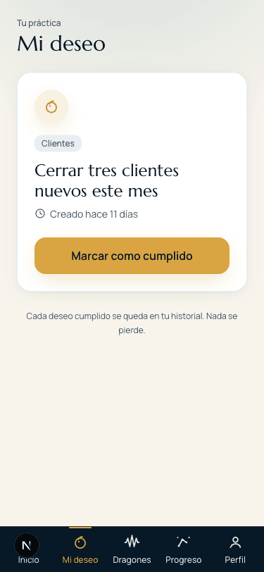 Pantalla de Mi deseo